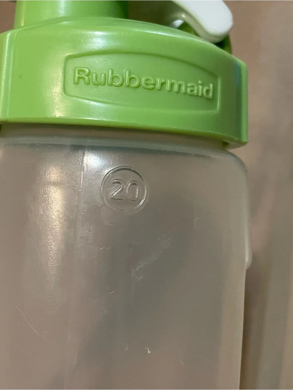 Tupperware Set of Clear Storage Bottles with Green and Blue Lids